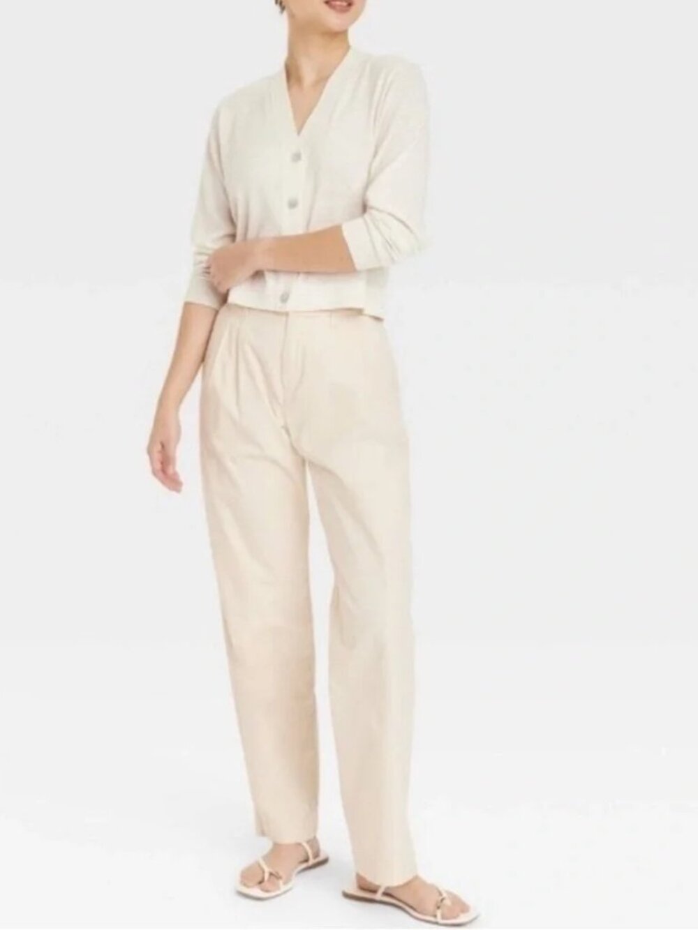 New Day Cream Button Front Cardigan Sweater - NWT - M